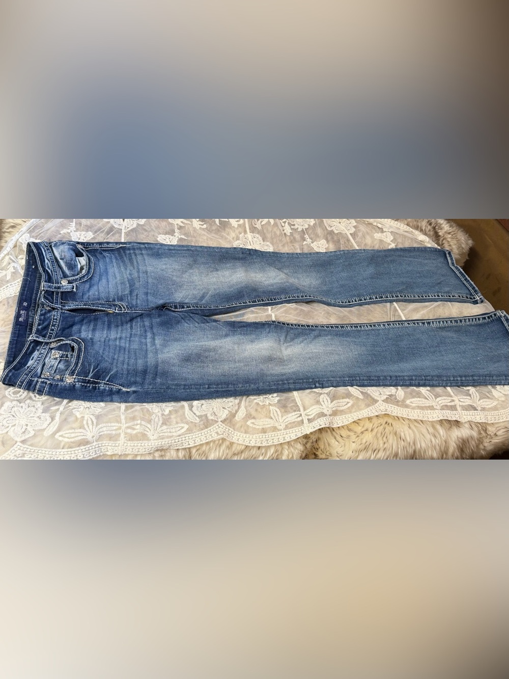 Miss Me Dark Blue Mid Rise Boot Jeans with Embroidered Western Pocket - Picture 3 of 3